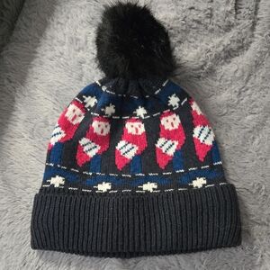 Women's Vera Bradley Gray and Pink Owl Knit Beanie